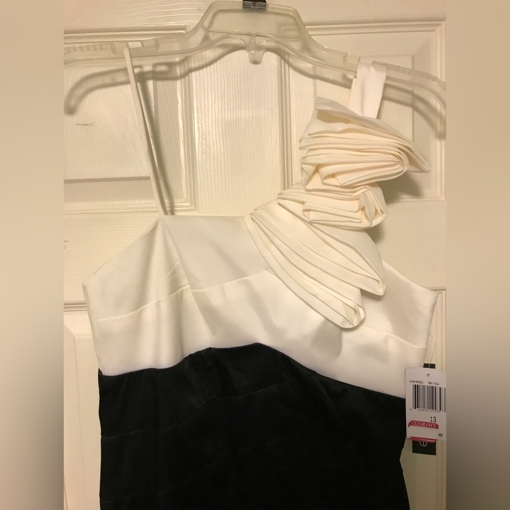 Teeze Me Evening Dress with Rose Detail Shoulder